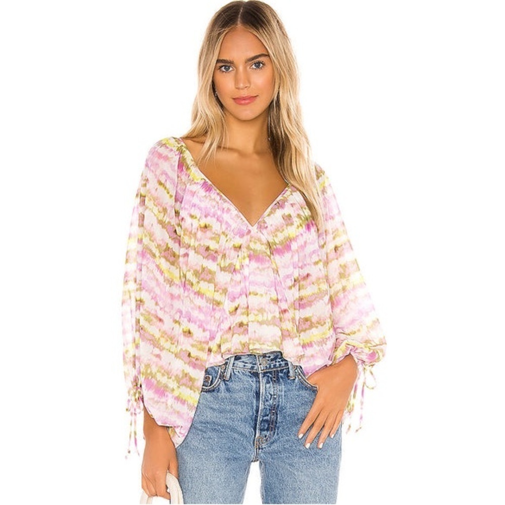 Tularosa Nola Top, Tie Dye, Huge Bubble Sleeves
